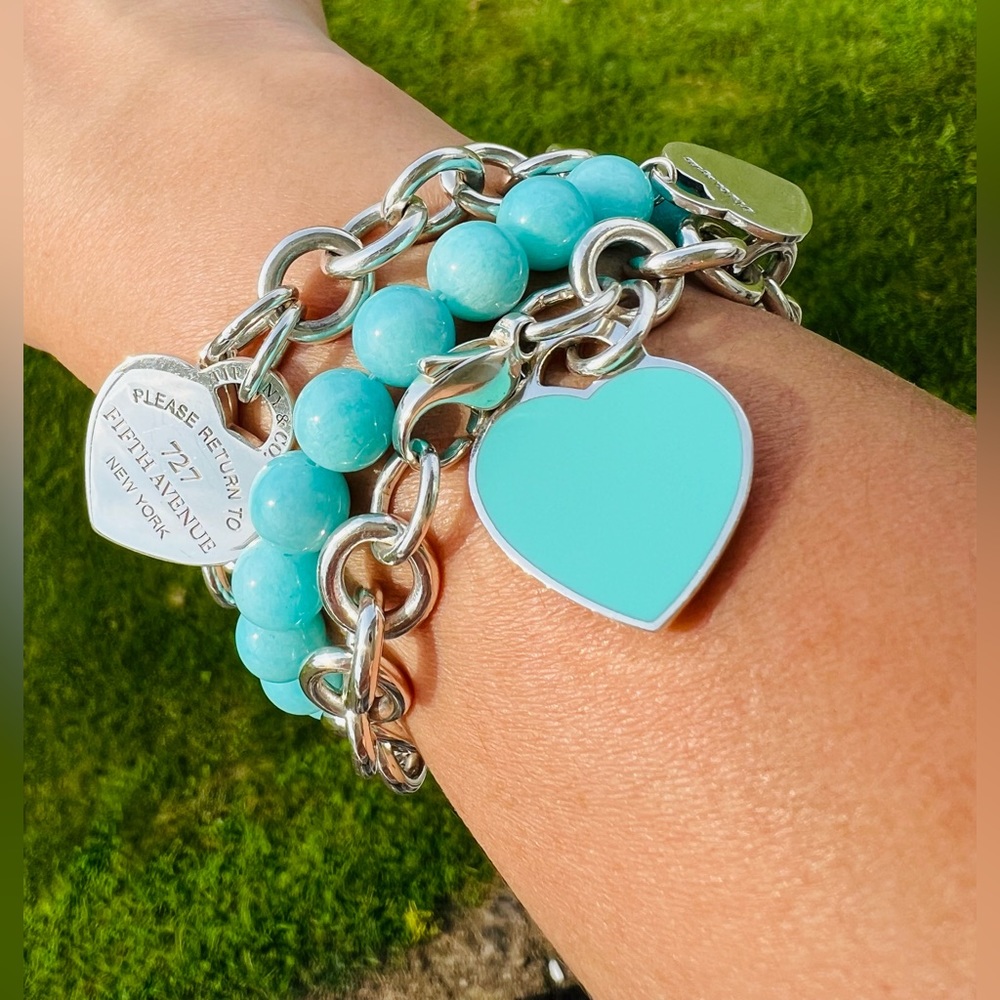 Return To Tiffany Blue Enamel Heart Tag Bracelet